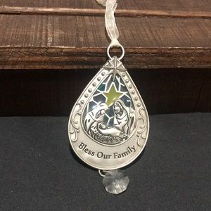 Bless our Family hanging ornament with jewel charm